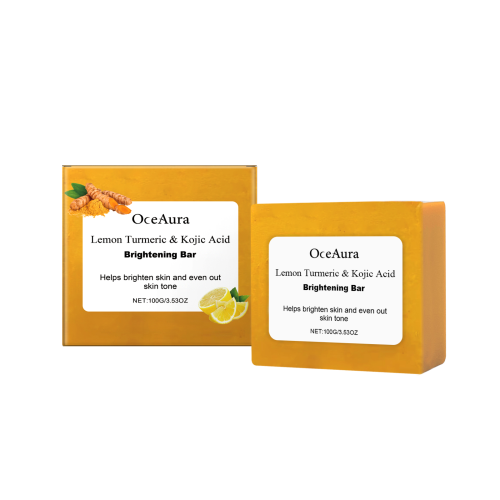 OceAura Lemon Turmeric Soap, Cleanser Bath Gentle Clean Brightening Skin Care For Face And Body