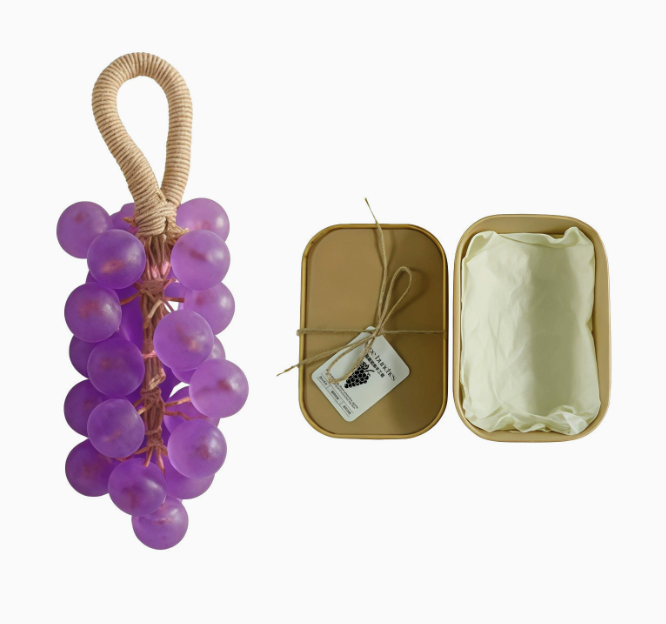 Gemstone Grape Soap DIY Kit – Transparent Handmade Soap Gift Set for Gentle Hand Care