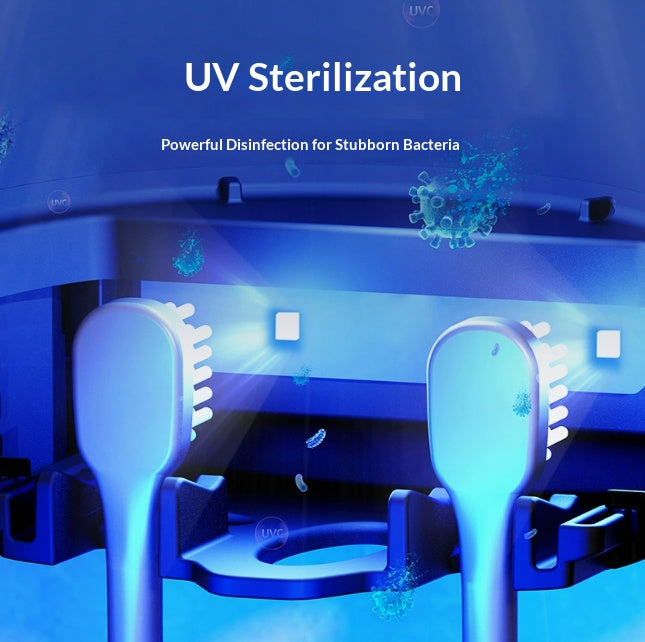UVC Toothbrush Sanitizer with Sterilization & Drying – Toothbrush Holder & Rack