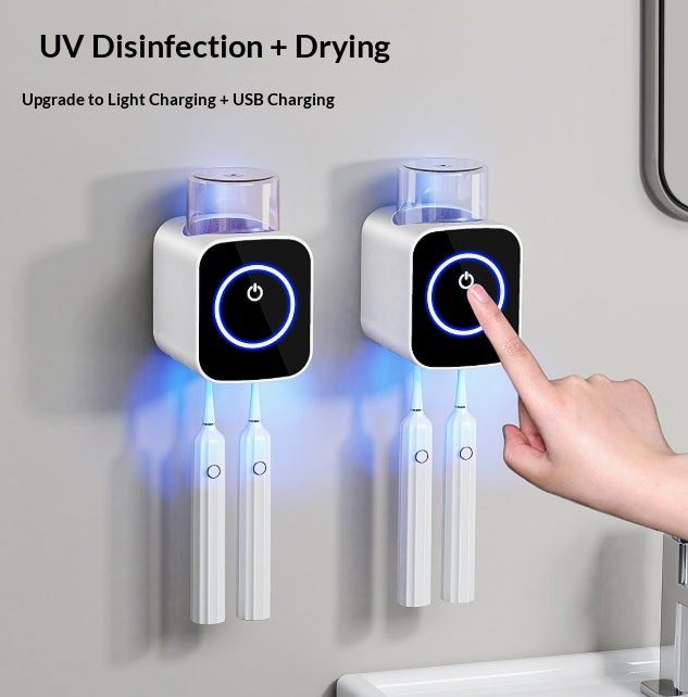UVC Toothbrush Sanitizer with Sterilization & Drying – Toothbrush Holder & Rack