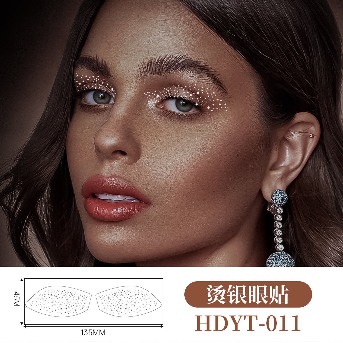 Gold & Silver Foil Eye Shadow Stickers – Fake Freckle, Waterproof, Party Makeup