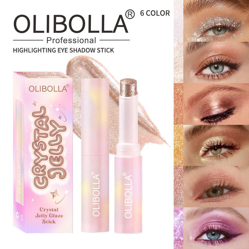 OLIBOLLA Highlighting Eye Shadow Stick Crystal Jelly Highlighter Super Sparkly Multi-color Eye Shadow Highlighter Stick